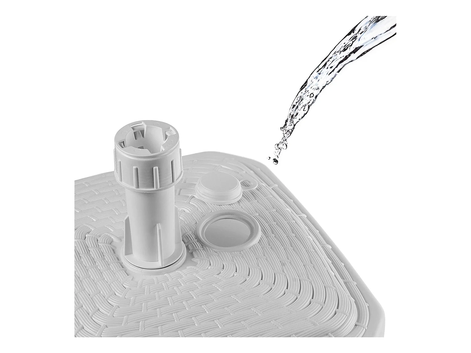 KADAX Podstawa pod parasol ogrodowy Solero rattan kwadrat biała