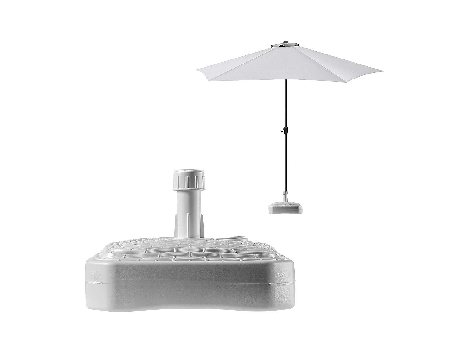 KADAX Podstawa pod parasol ogrodowy Solero rattan kwadrat biała