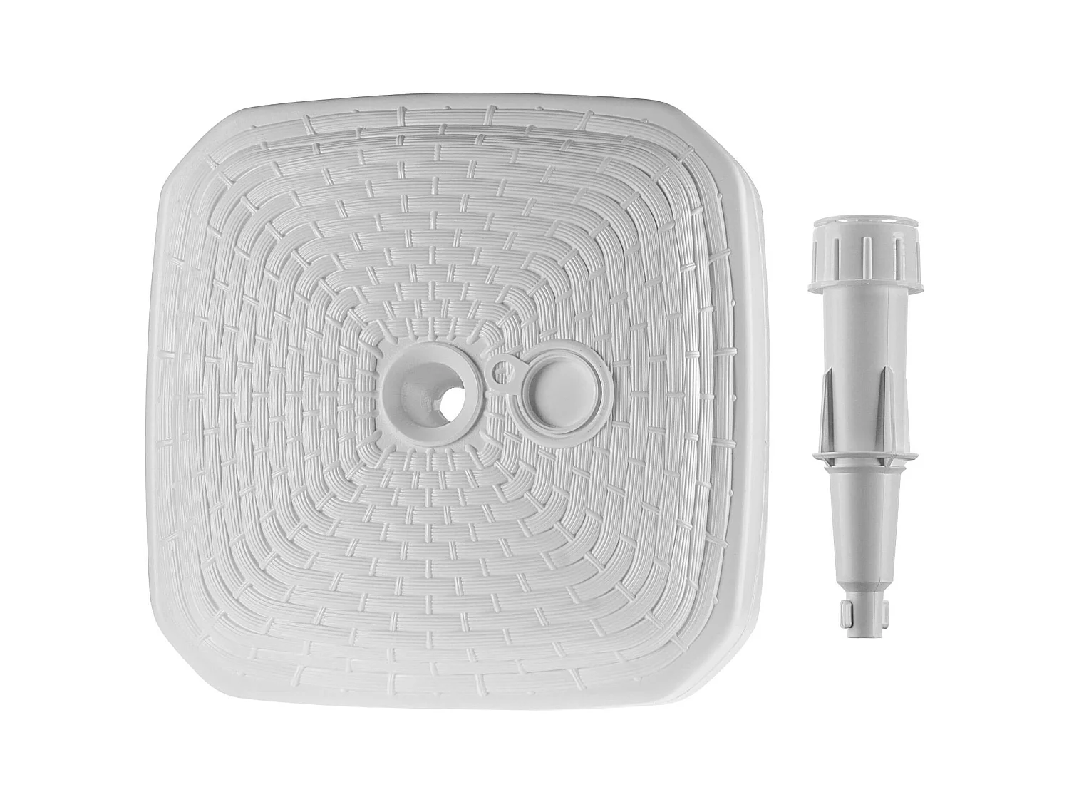 KADAX Podstawa pod parasol ogrodowy Solero rattan kwadrat biała