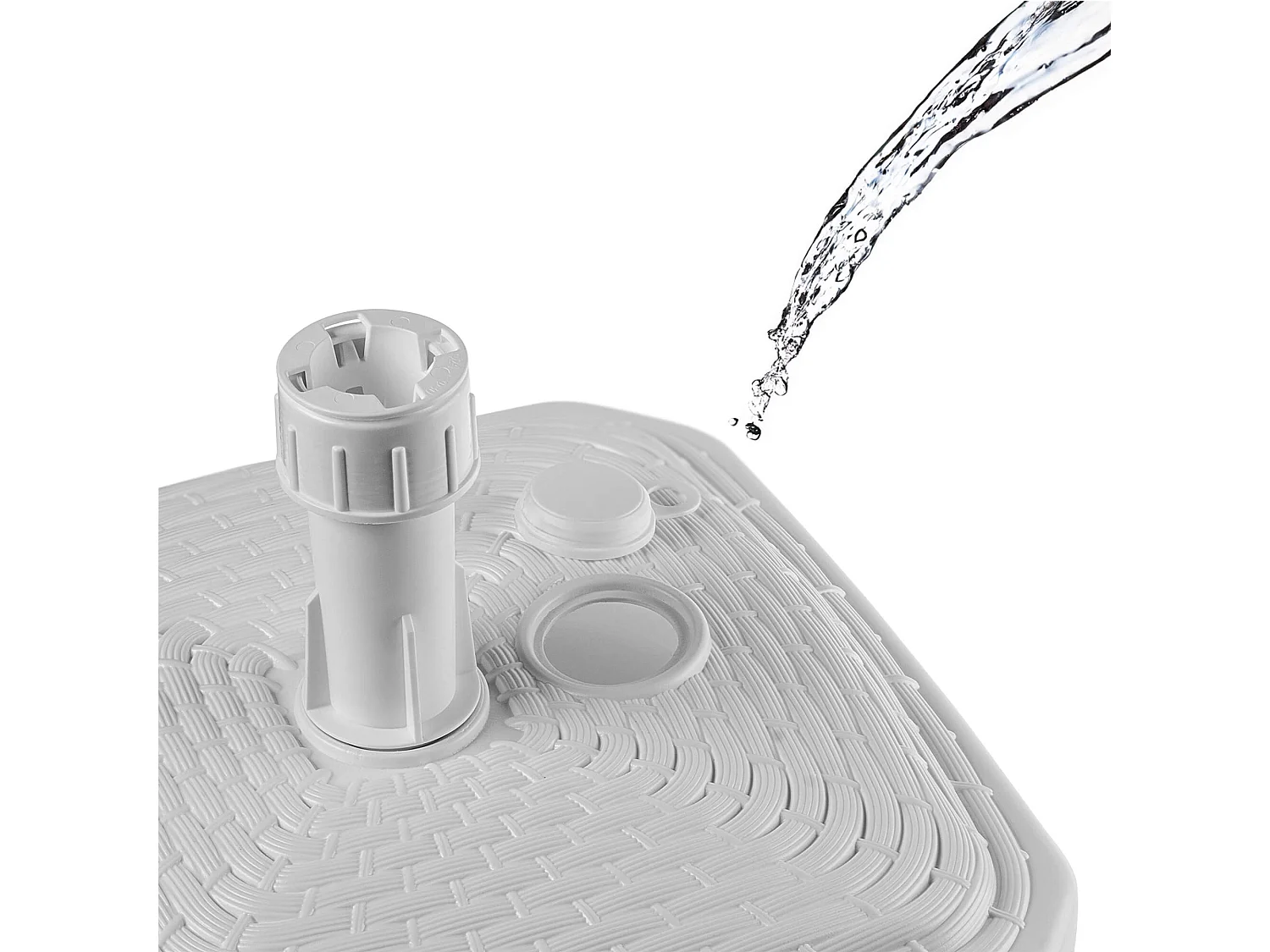 Pied de parasol KADAX, pied de parasol rond, support de parasol remplissable de sable, d'eau ou de gravier, pied en plastique pour jardin, terrasse, plage (version