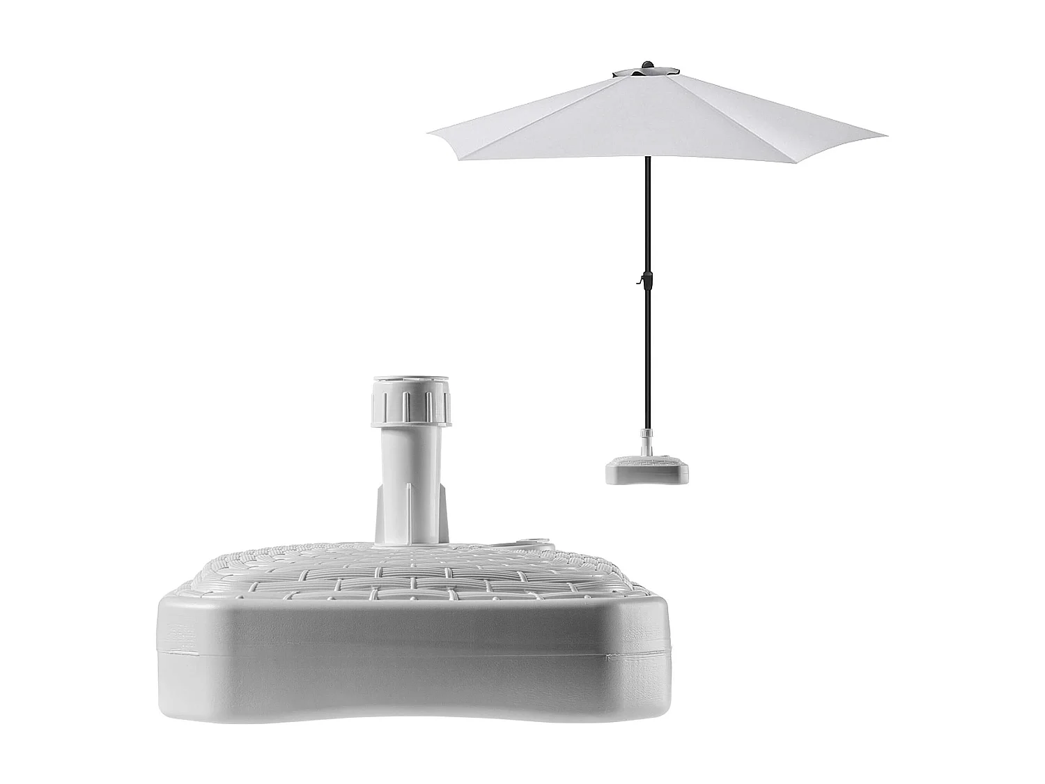 Pied de parasol KADAX, pied de parasol rond, support de parasol remplissable de sable, d'eau ou de gravier, pied en plastique pour jardin, terrasse, plage (version