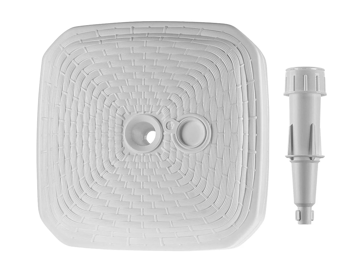 Pied de parasol KADAX, pied de parasol rond, support de parasol remplissable de sable, d'eau ou de gravier, pied en plastique pour jardin, terrasse, plage (version