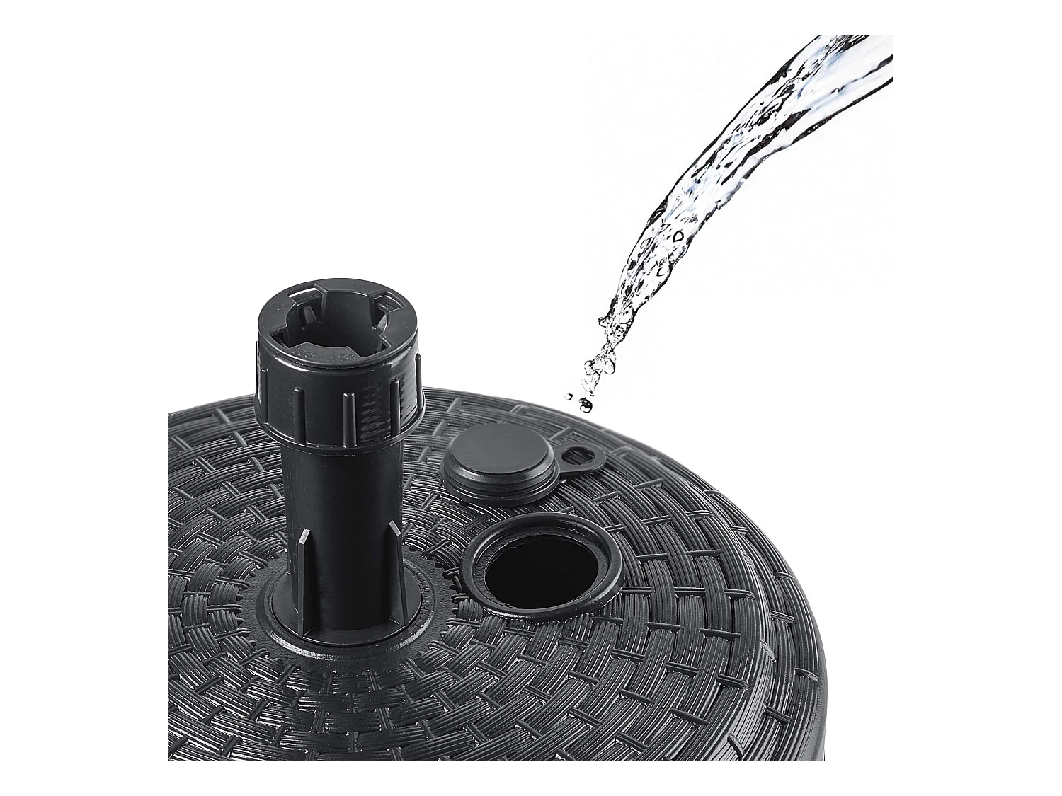 KADAX Podstawa pod parasol ogrodowy Solero rattan okrągła antracyt