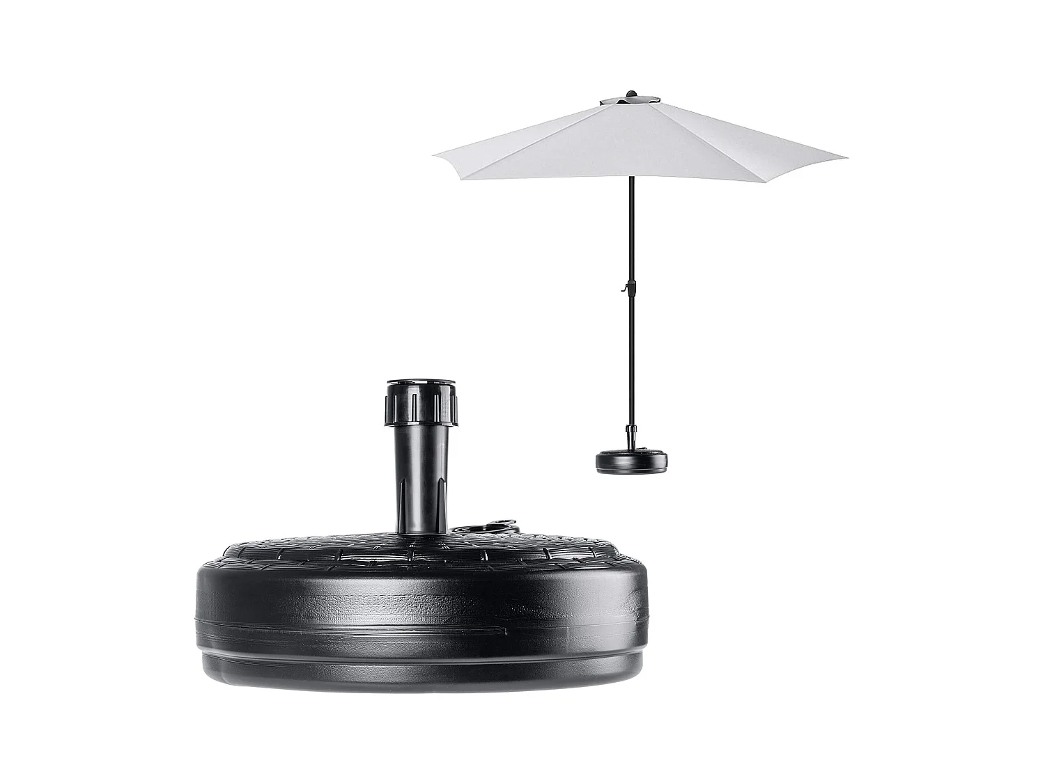 KADAX Podstawa pod parasol ogrodowy Solero rattan okrągła antracyt