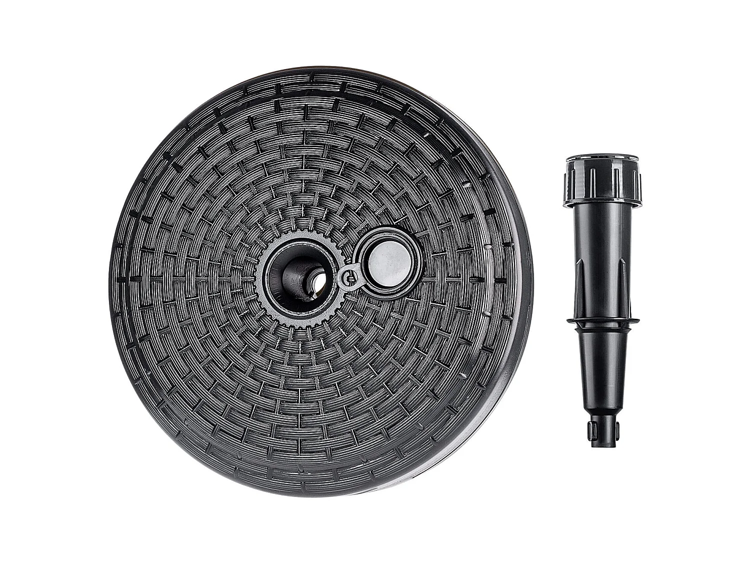 KADAX Podstawa pod parasol ogrodowy Solero rattan okrągła antracyt