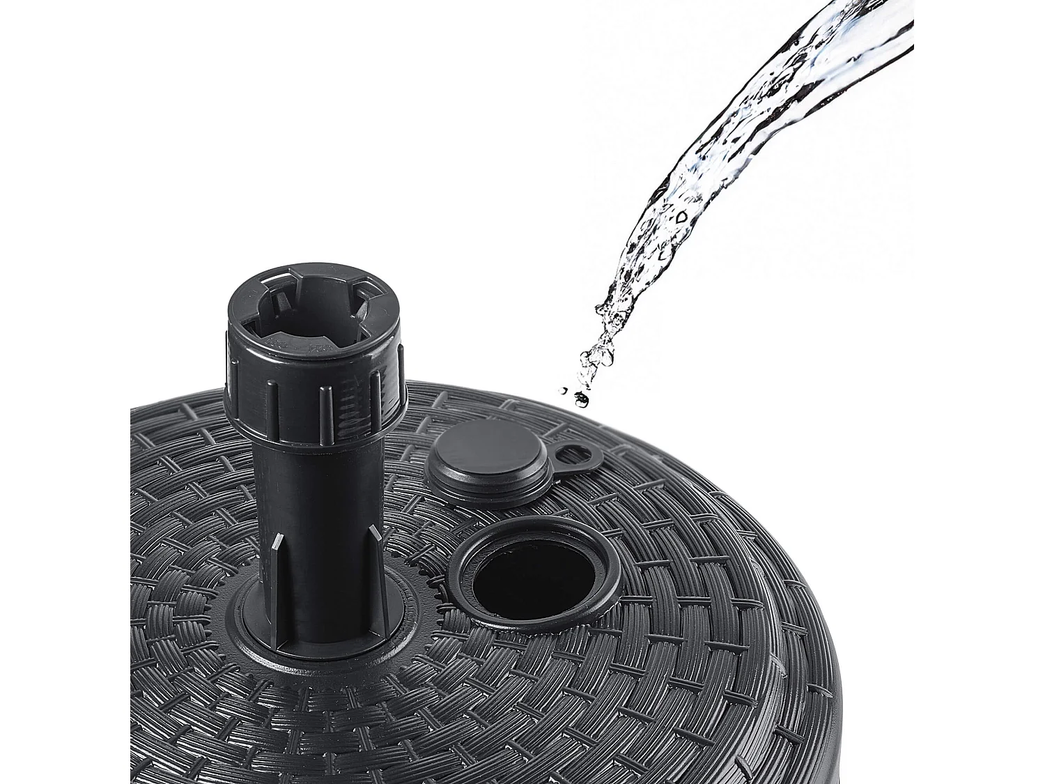 Pied de parasol KADAX, pied de parasol rond, support de parasol à remplir de sable, d'eau ou de gravier, pied en plastique pour jardin, terrasse, plage (version 2,