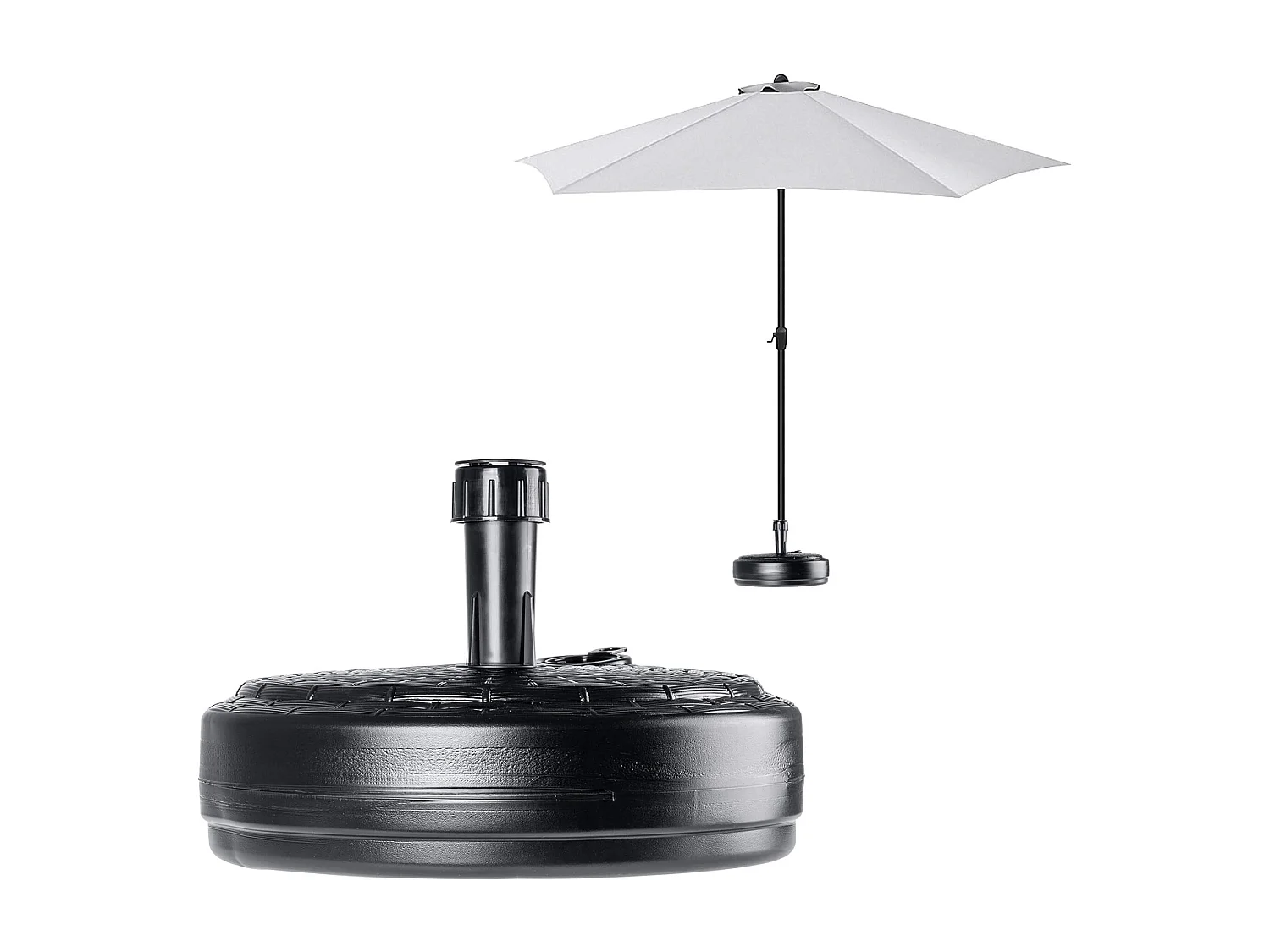 Pied de parasol KADAX, pied de parasol rond, support de parasol à remplir de sable, d'eau ou de gravier, pied en plastique pour jardin, terrasse, plage (version 2,