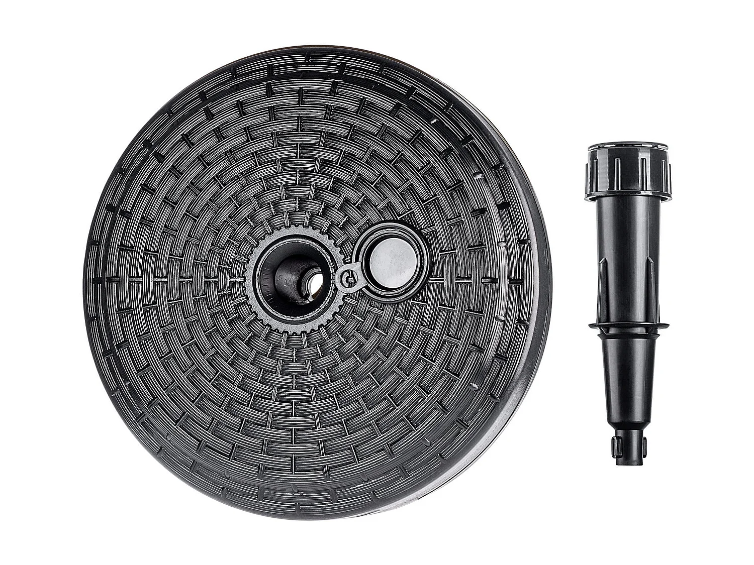 Pied de parasol KADAX, pied de parasol rond, support de parasol à remplir de sable, d'eau ou de gravier, pied en plastique pour jardin, terrasse, plage (version 2,