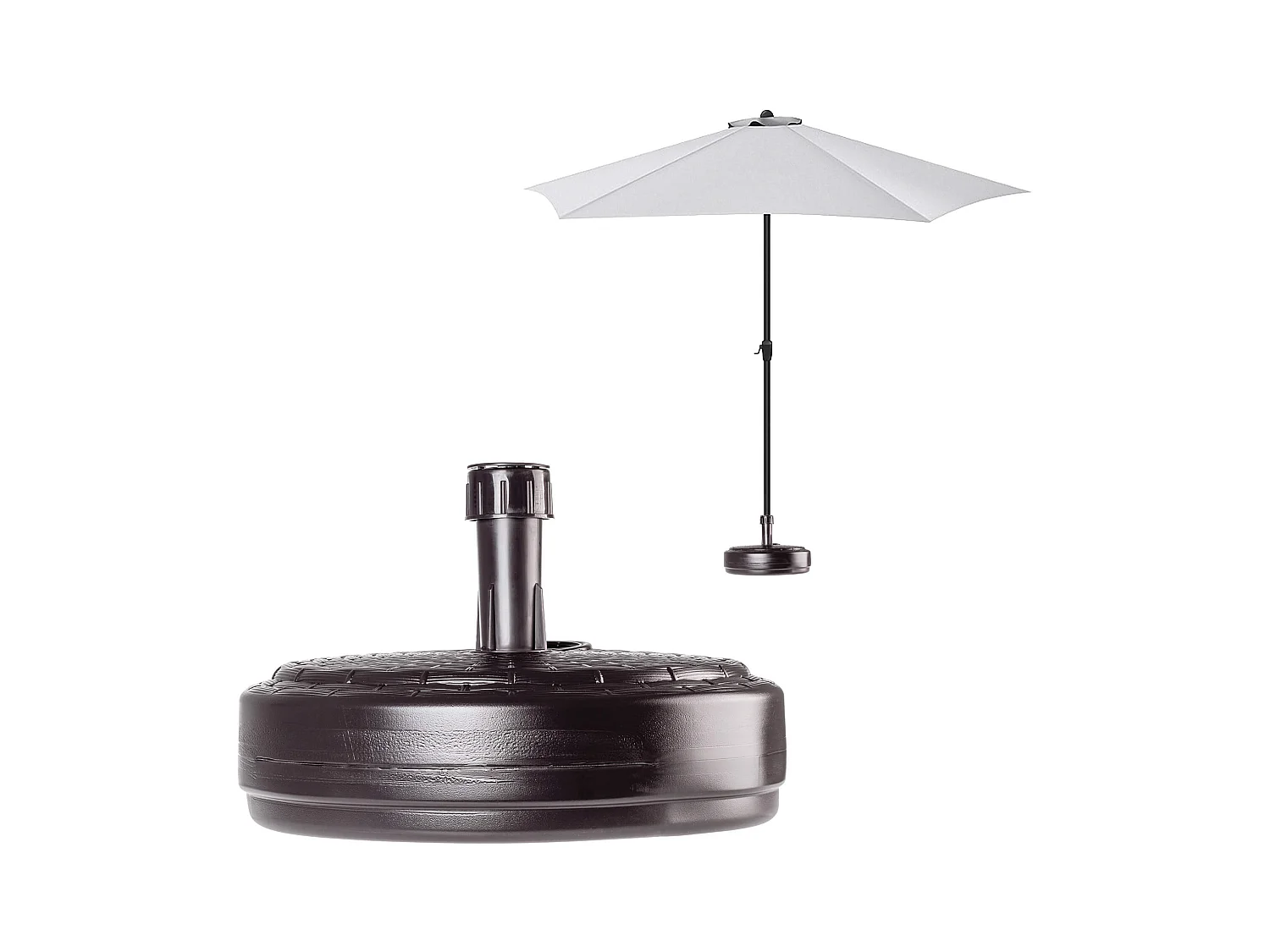 KADAX Podstawa pod parasol ogrodowy Solero rattan okrągła brąz