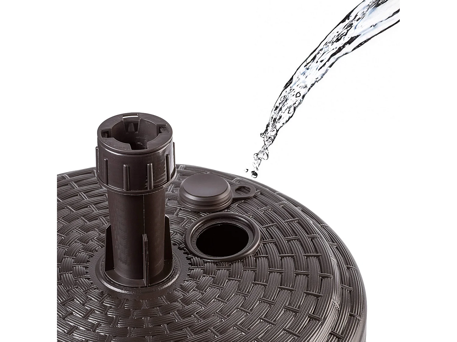 Pied de parasol KADAX, pied de parasol rond, support de parasol pouvant être rempli de sable, d'eau ou de gravier, pied en plastique pour jardin, terrasse, plage