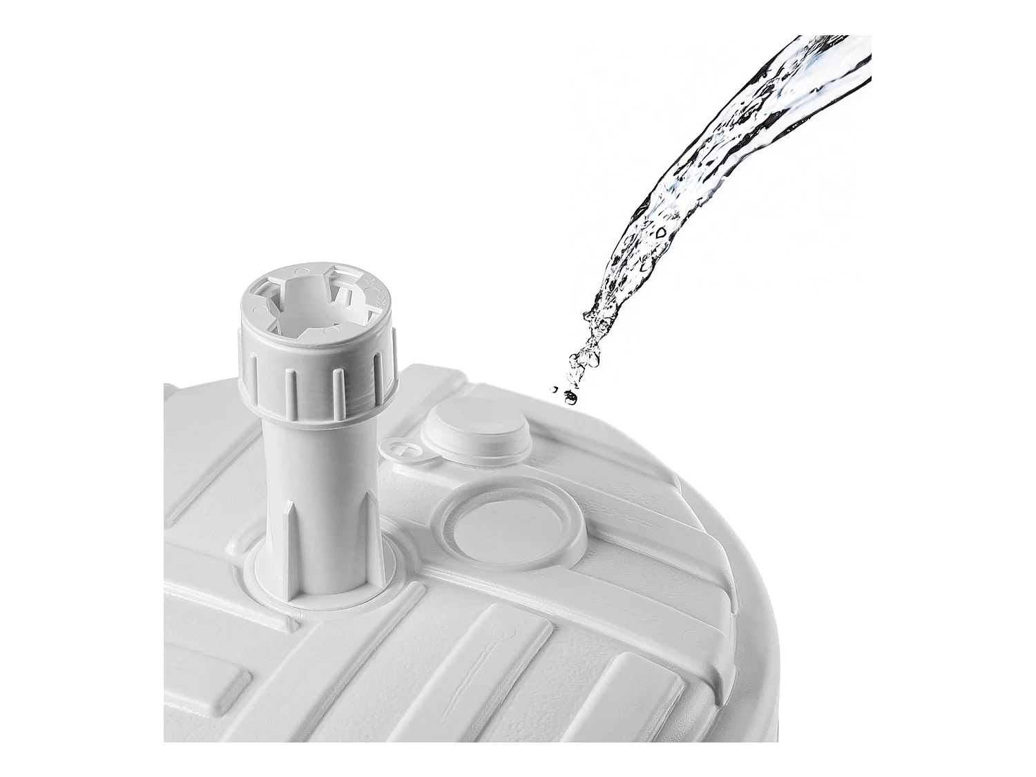 KADAX Podstawa pod parasol ogrodowy Solero w paski okrągła biała