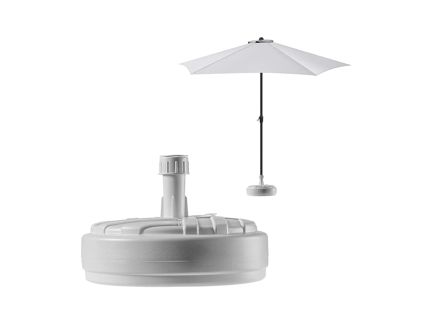 KADAX Podstawa pod parasol ogrodowy Solero w paski okrągła biała