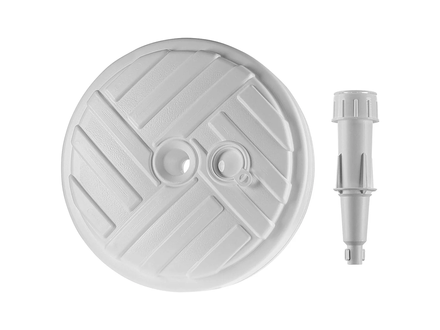 KADAX Podstawa pod parasol ogrodowy Solero w paski okrągła biała