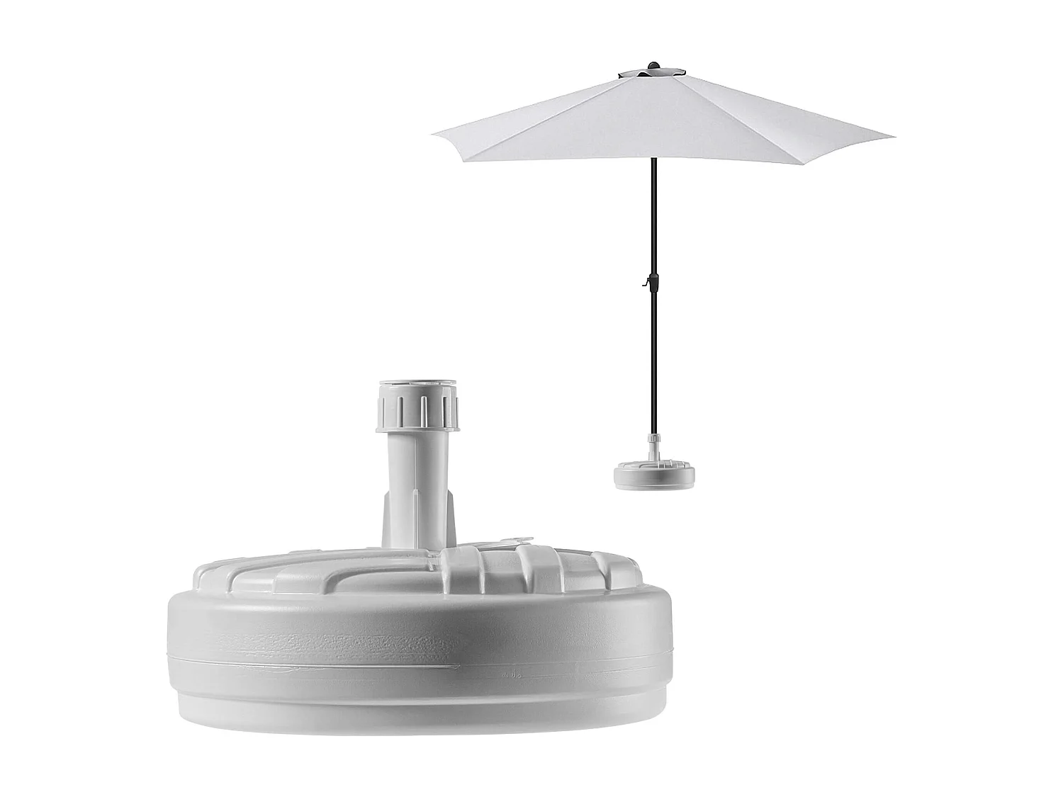 Pied de parasol KADAX, pied de parasol rond, support de parasol remplissable de sable, d'eau ou de gravier, pied en plastique pour jardin, terrasse, plage (version