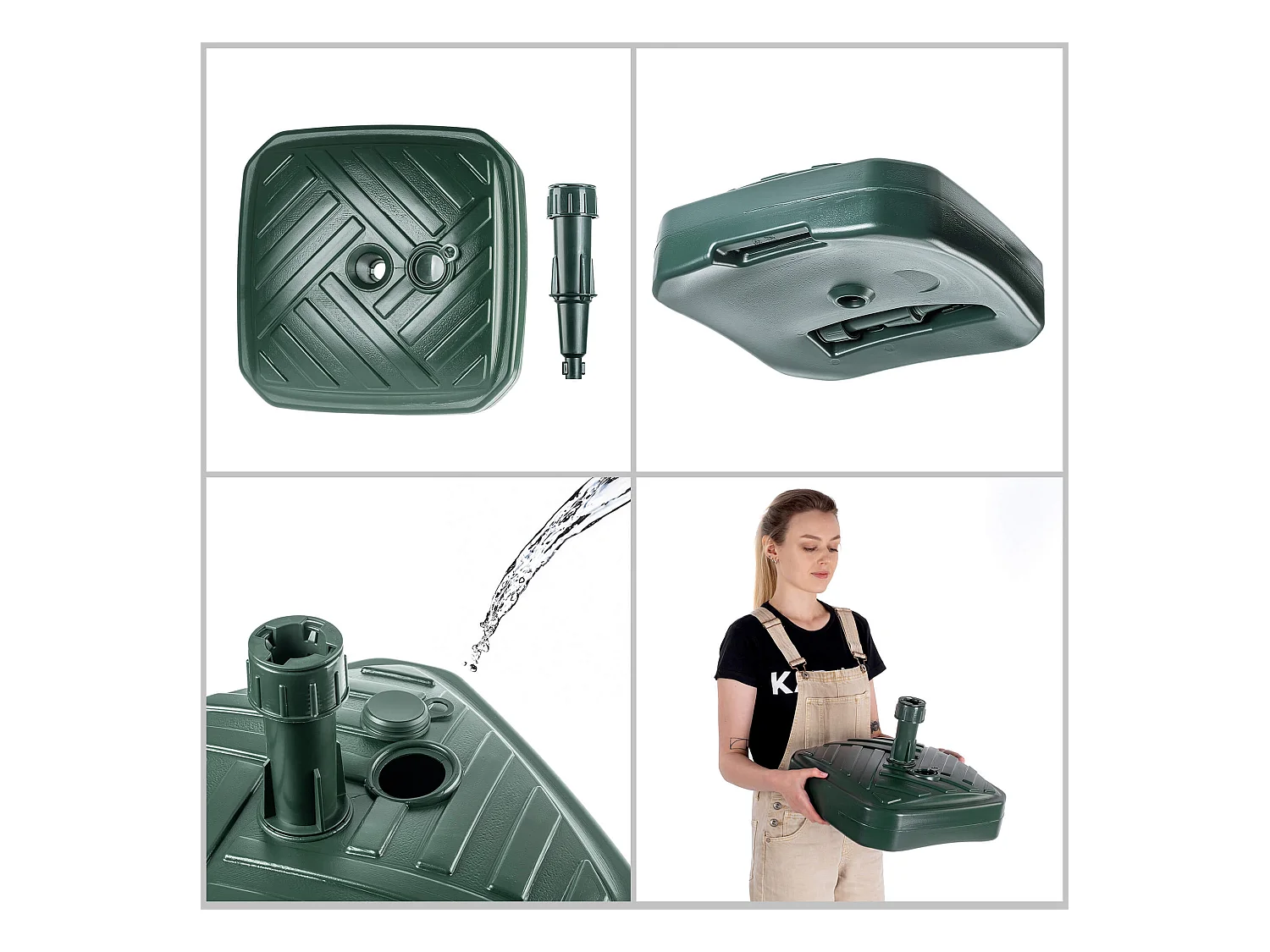 Supporto per ombrellone KADAX, supporto per ombrellone rotondo, supporto per ombrellone riempibile con sabbia, acqua o ghiaia, supporto in plastica per giardino,