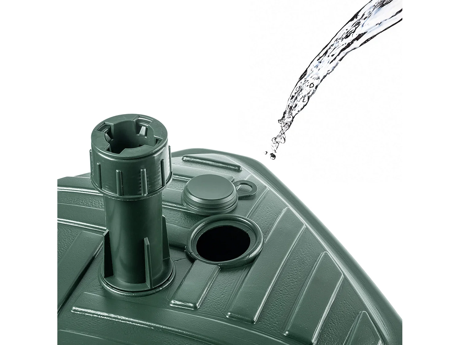 Pied de parasol KADAX, pied de parasol rond, support de parasol remplissable de sable, d'eau ou de gravier, pied en plastique pour jardin, terrasse, plage (version