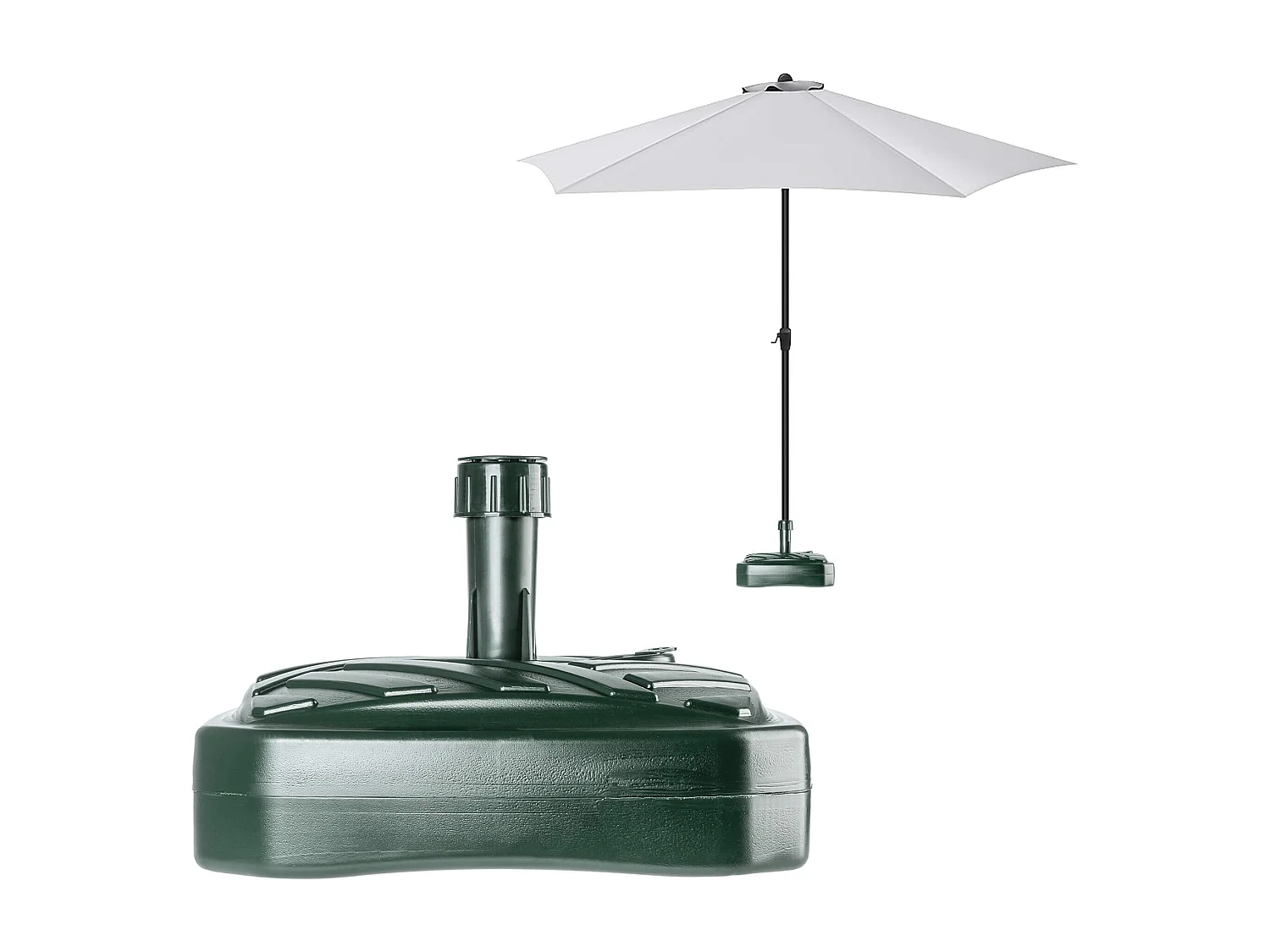 Pied de parasol KADAX, pied de parasol rond, support de parasol remplissable de sable, d'eau ou de gravier, pied en plastique pour jardin, terrasse, plage (version