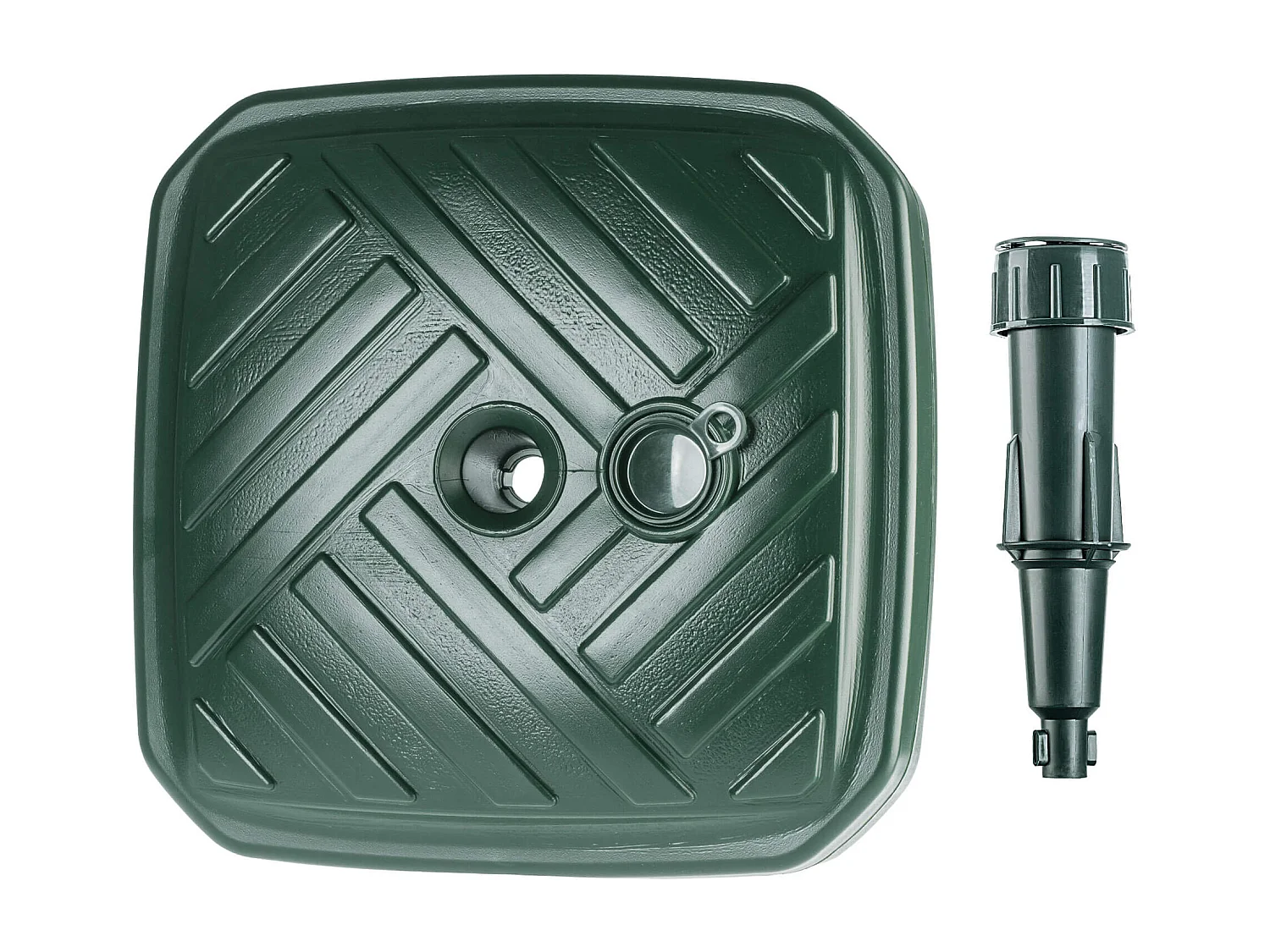 Pied de parasol KADAX, pied de parasol rond, support de parasol remplissable de sable, d'eau ou de gravier, pied en plastique pour jardin, terrasse, plage (version