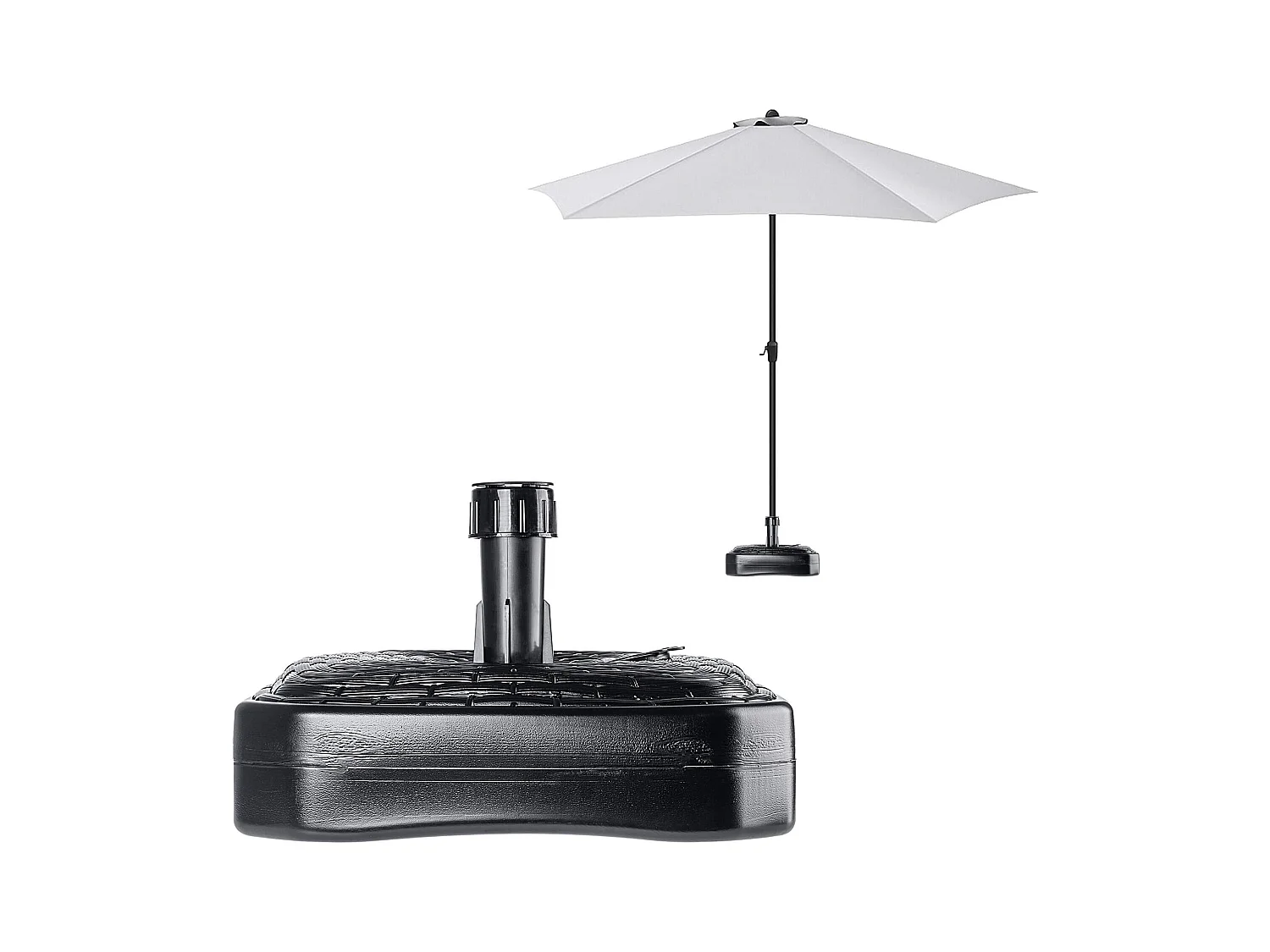 Supporto per ombrellone KADAX, supporto per ombrellone rotondo, supporto per ombrellone riempibile con sabbia, acqua o ghiaia, supporto in plastica per giardino,