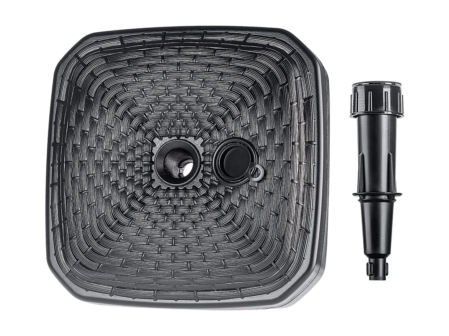 Pied de parasol KADAX, pied de parasol rond, support de parasol remplissable de sable, d'eau ou de gravier, pied en plastique pour jardin, terrasse, plage (version