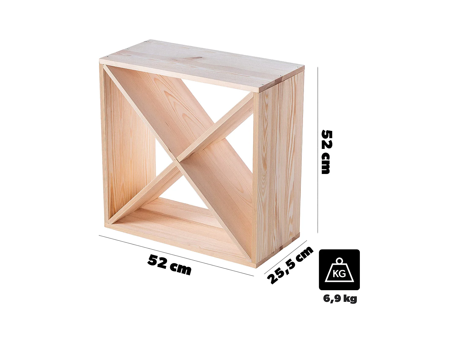 KADAX Regał na wino Loreo X drewniany jasny brąz