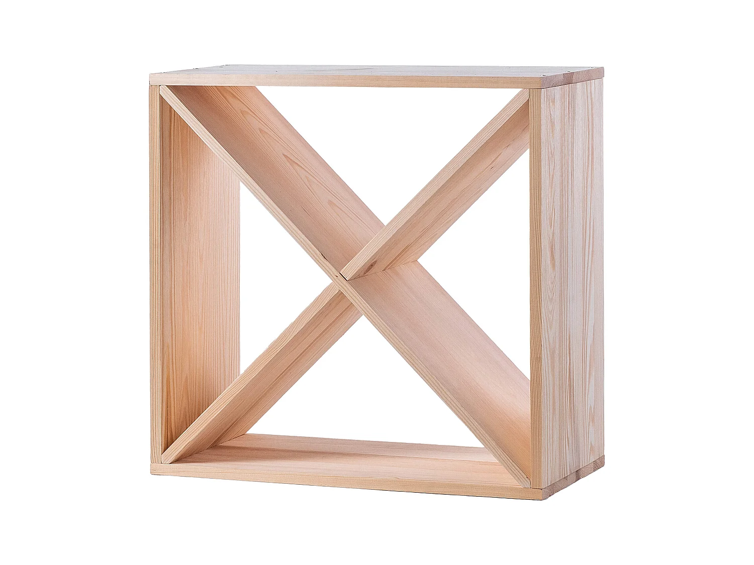 KADAX Regał na wino Loreo X drewniany jasny brąz