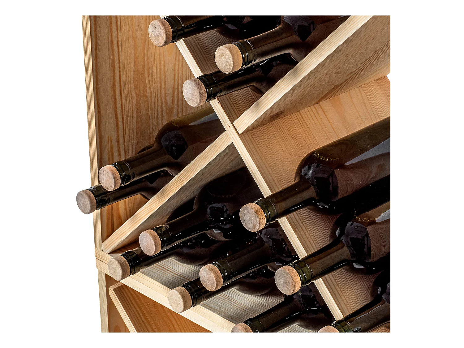 KADAX Regał na wino Loreo X drewniany jasny brąz