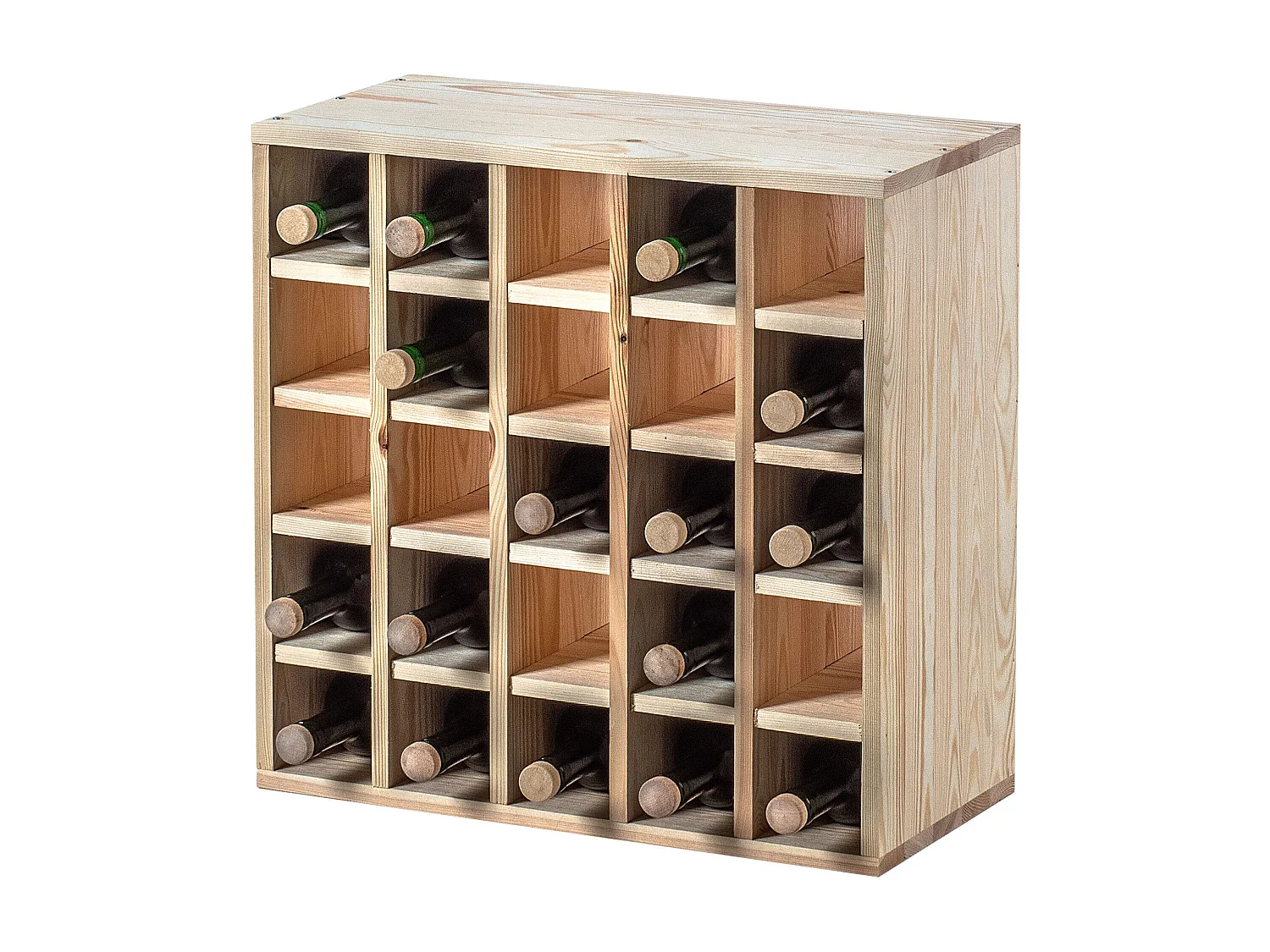 KADAX Regał na wino Loreo szachownica drewniany jasny brąz