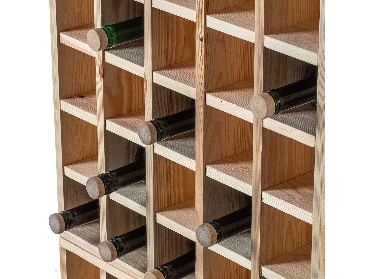 KADAX Regał na wino Loreo szachownica drewniany jasny brąz