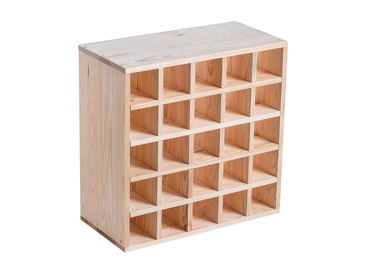 KADAX Regał na wino Loreo szachownica drewniany jasny brąz