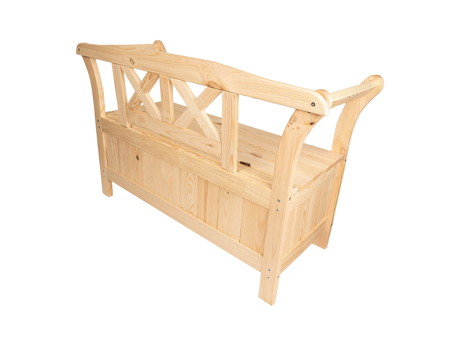 Panchina da giardino con cassone Rosay marrone chiaro