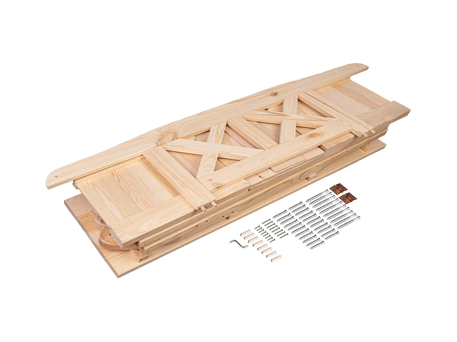 Panchina da giardino con cassone Rosay marrone chiaro