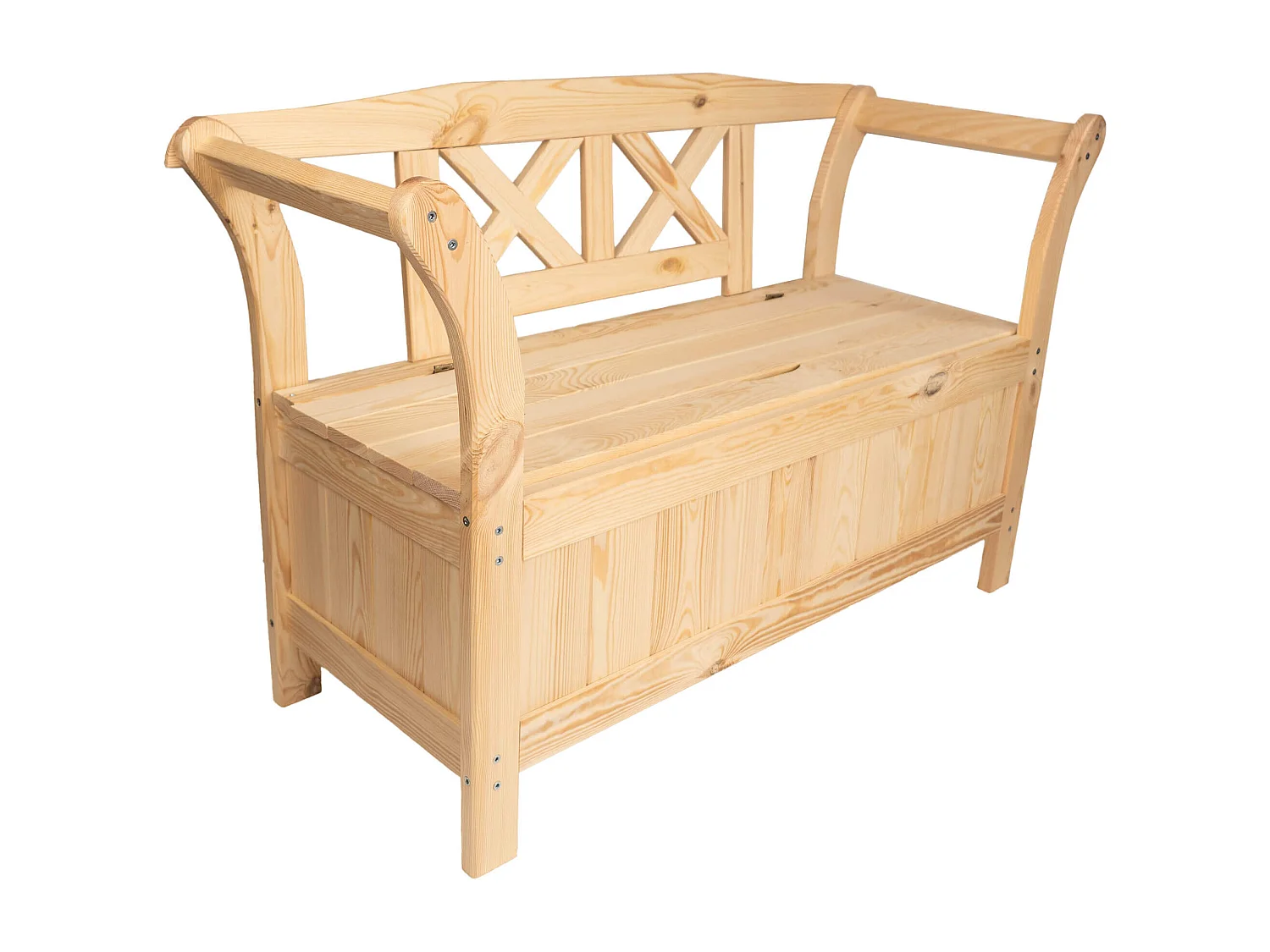 Banc de jardin avec coffre Rosay marron clair