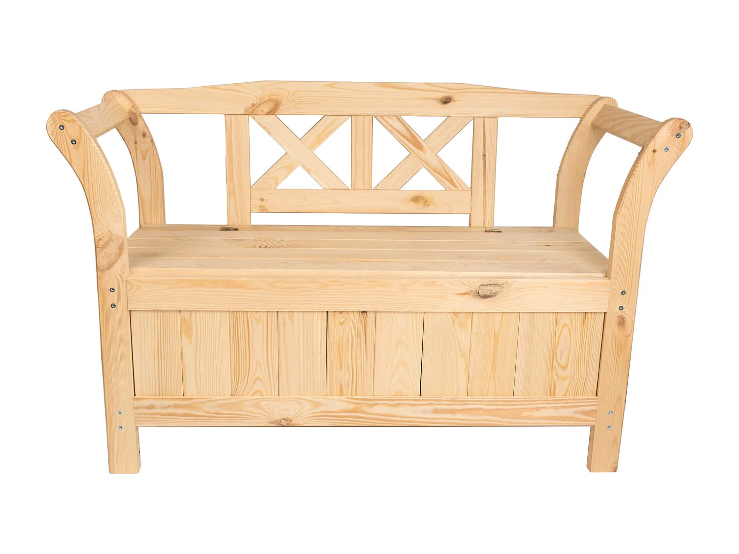 Banc de jardin avec coffre Rosay marron clair