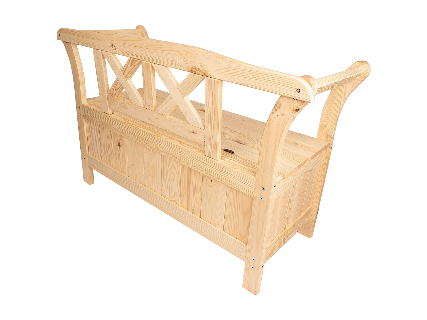 Banc de jardin avec coffre Rosay marron clair