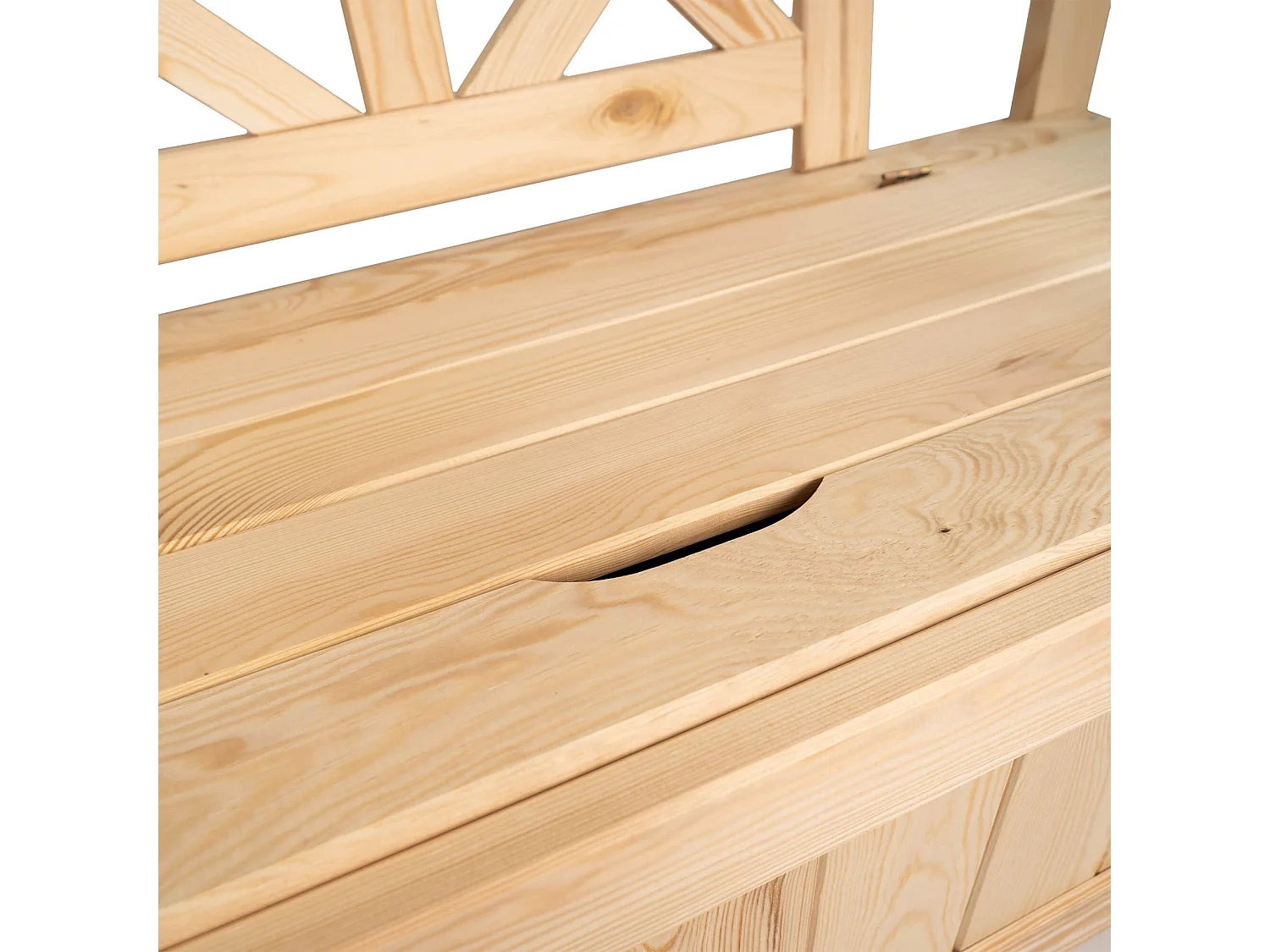 Banc de jardin avec coffre Rosay marron clair