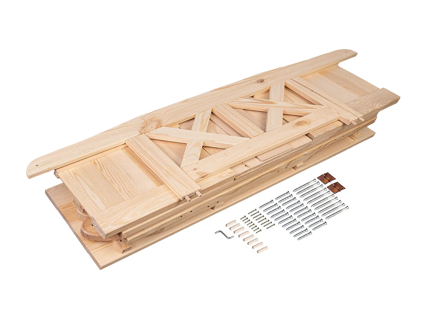 Banc de jardin avec coffre Rosay marron clair