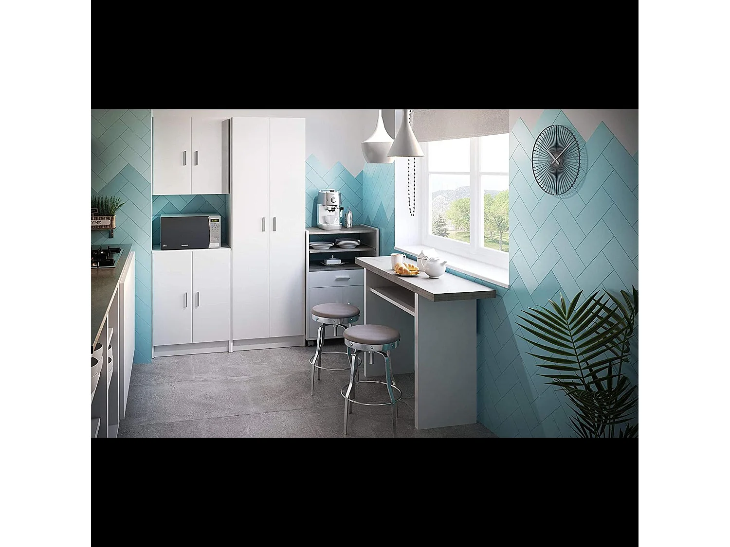 Armadio Armadietto Multiuso A Colonna 2 Ante Battenti E 4 Ripiani Cardinero Salvaspazio Ideale Per Cantina Camera Garage In Legno 58.5 x 180 x 38 Cm Bianco