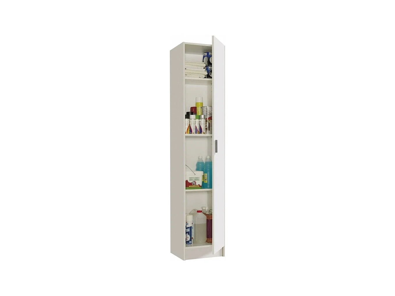 Armadio Armadietto Multiuso A Colonna con 1 Anta e 4 Ripiani Ingresso Camera da Letto Bagno Design Moderno Minimal Modulare Modulabile 180 x 37 x 37 cm Bianco