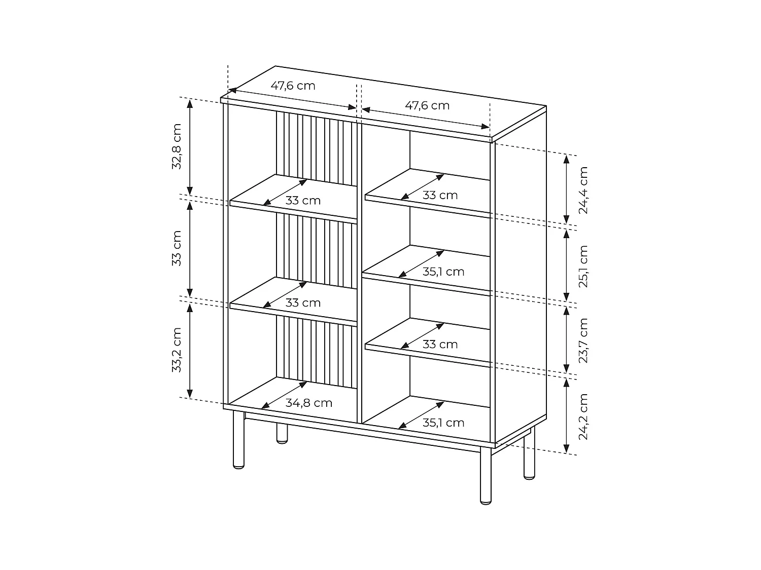 Vetrina 100x125cm con LED nera e rovere scuro VLK7