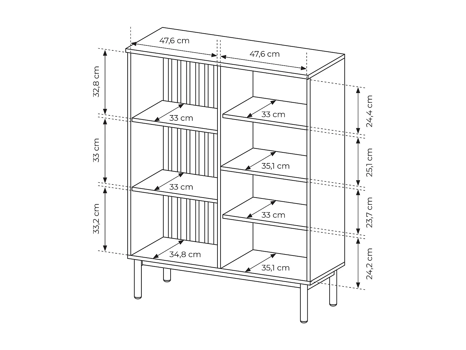 Vetrina 100x125cm con LED nera e rovere scuro VLK7