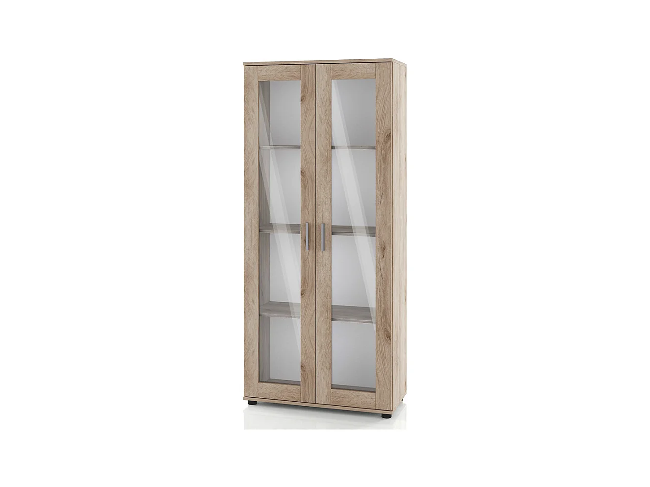 Vetrinetta espositiva soggiorno moderna con due ante battenti VI3 80x180 rovere