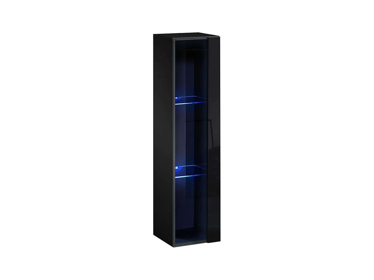 Vetrinetta a colonna design moderno da soggiorno con LED VP17 30x120 nero