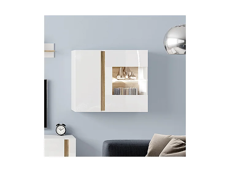 Vetrina sospesa 97x83cm con LED bianco lucido VLK3