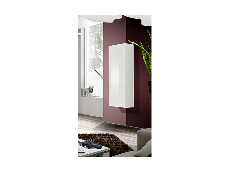 Vetrina sospesa design contemporaneo con singola anta VP11 40x126 bianco