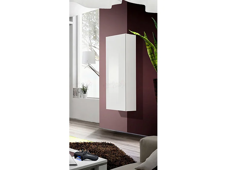 Vetrina sospesa design contemporaneo con singola anta VP11 40x126 bianco