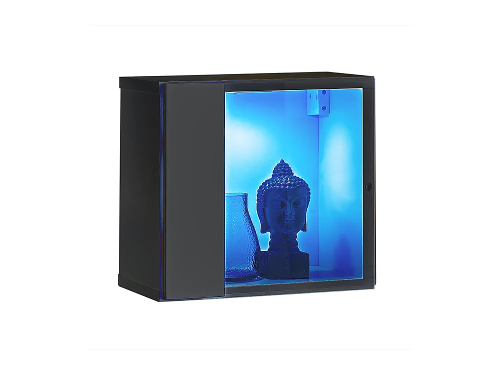Vetrinetta piccola quadrata da salotto con luci LED VP20 30x30 grafite