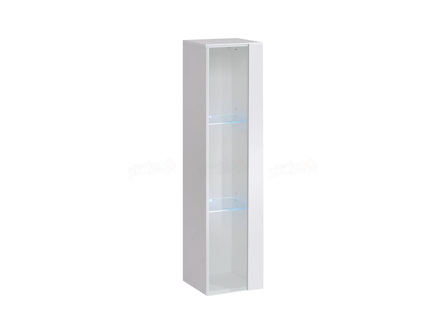 Vetrinetta a colonna design moderno da soggiorno con LED VP17 30x120 bianco