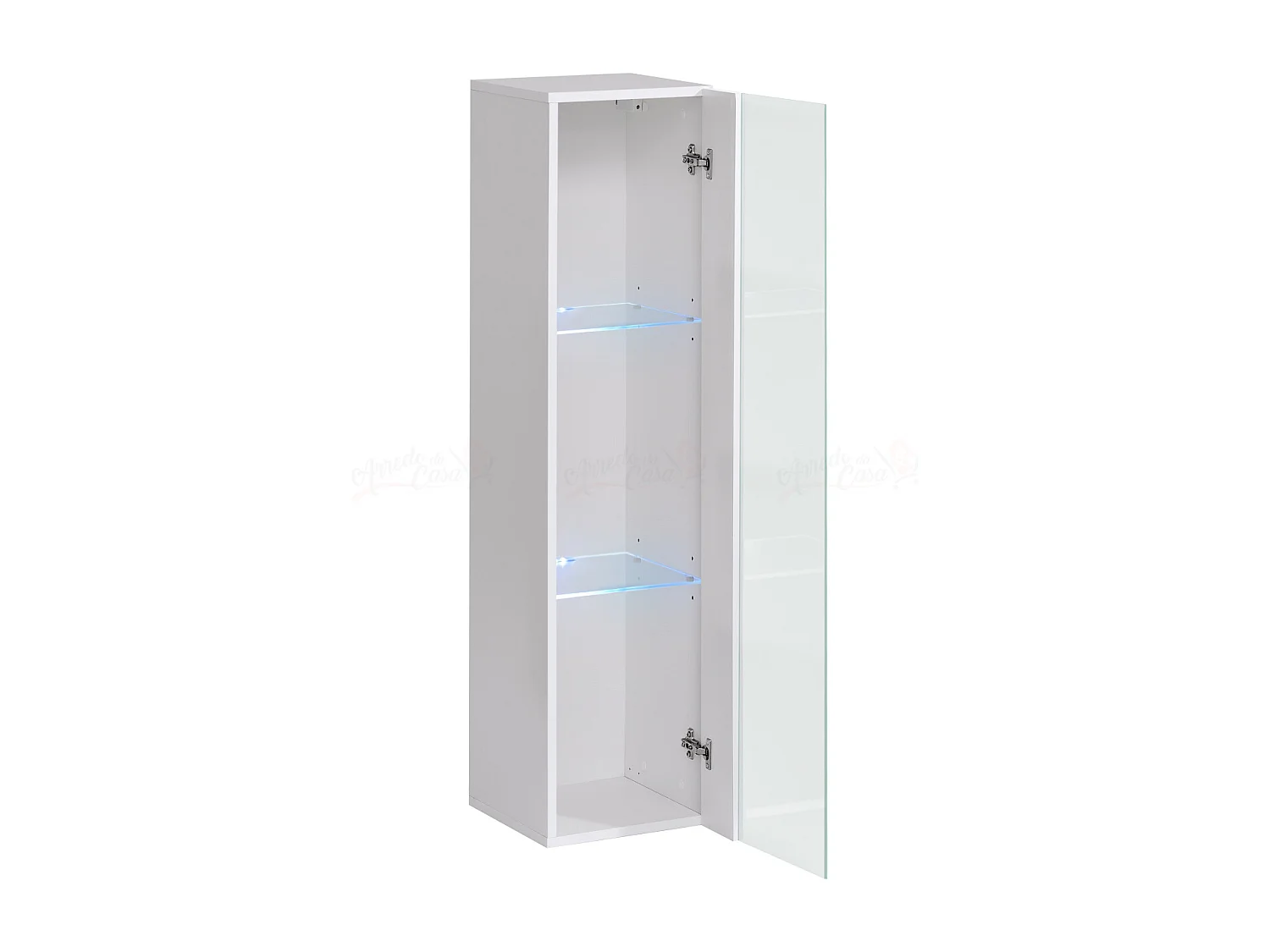 Vetrinetta a colonna design moderno da soggiorno con LED VP17 30x120 bianco
