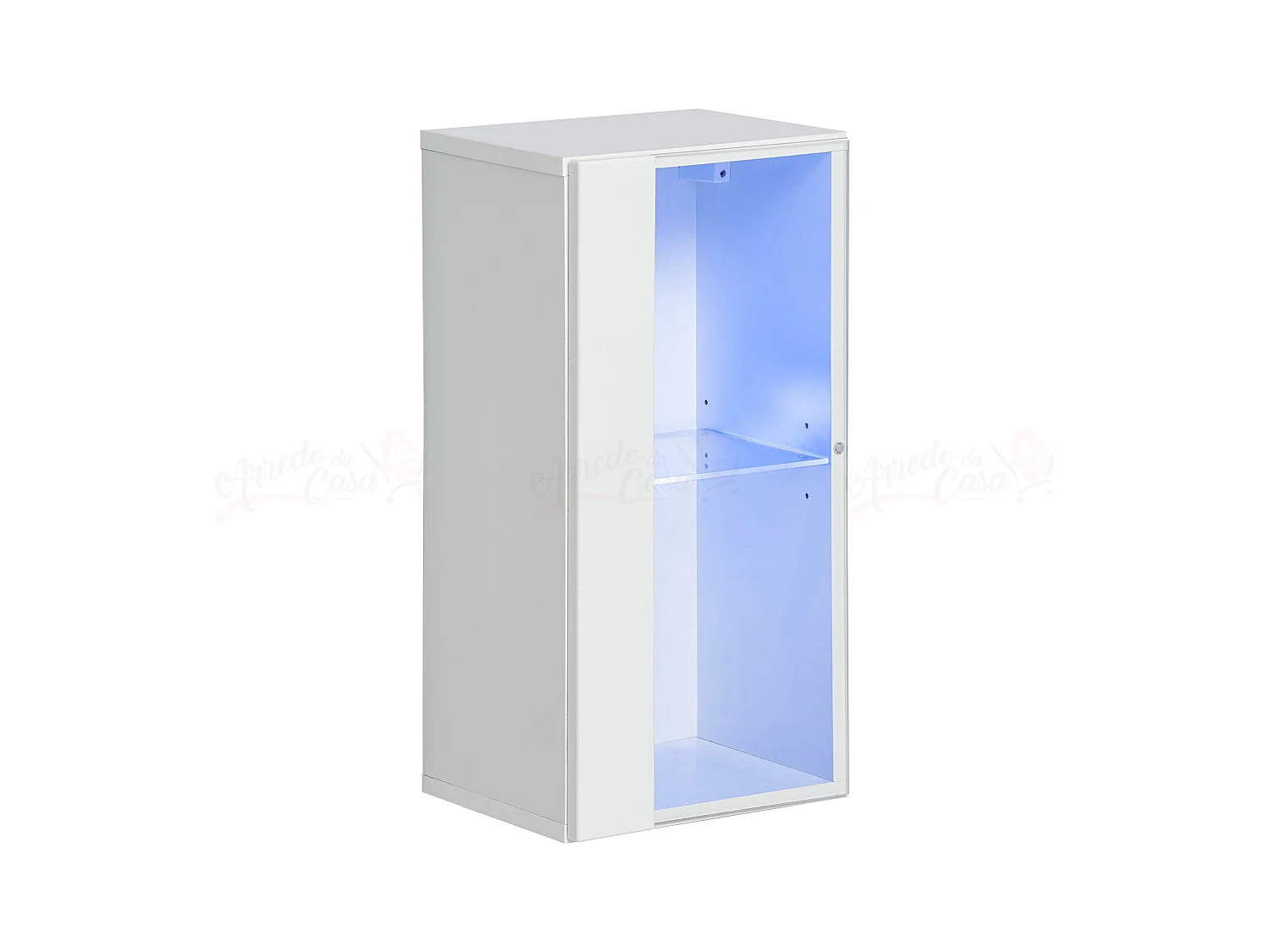 Vetrina sospesa per salotto design moderno e luci LED VP19 30x60 bianco